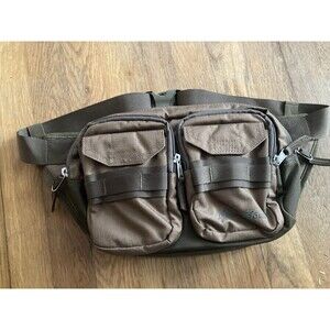 Eddie Bauer Utility Hip Waist Pack Bag Cargo Army Green Brown Outdoor Hiking